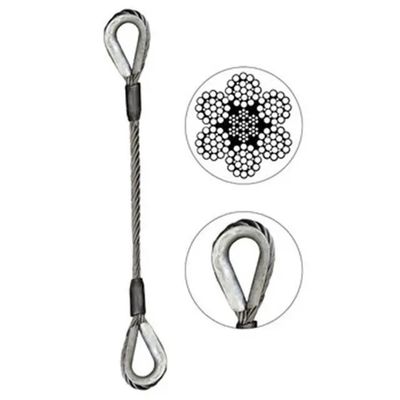 سعر جيد - AISI 304 316 Stainless Steel 7x7 6x36 Dia 8mm IWRC RHRL Hard Soft Eye Finish Ungalvanized Cable Wire Rope Sling الانترنت