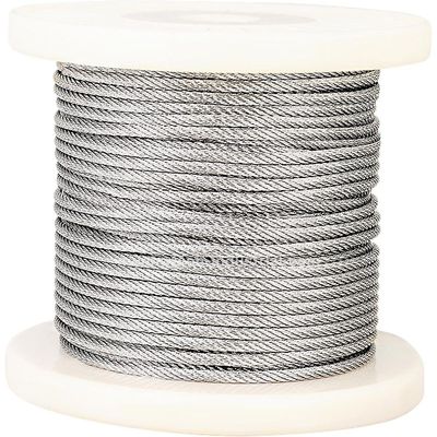 سعر جيد الفولاذ المقاوم للصدأ 316 7x7 خيوط طائرات الكابلات الحبال 1000 قدم الطول في نايلون سبول 1/32