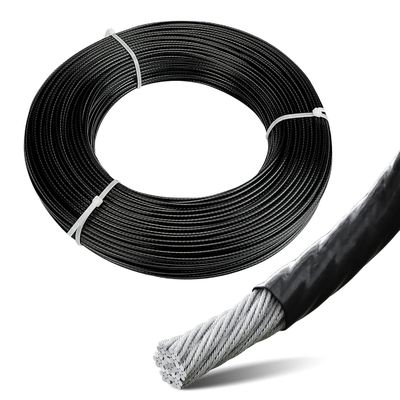 سعر جيد OEM PVC النيلون البلاستيك المغلف باللون SS الفولاذ المقاوم للصدأ الغلاف المعدني كابل الكربون PP كلب الرصيف حبل الأسلاك المستديرة البحرية الانترنت