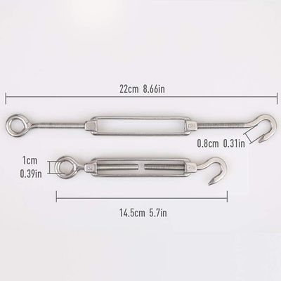 سعر جيد سلك حبل من الفولاذ المقاوم للصدأ 304 مع عين وخطاف شداد مجموعة أدوات شديدة التحمل لتركيب الخيمة الانترنت