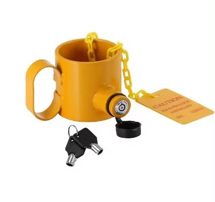 سعر جيد Wheel King Pin Lock with Handles and Warning Tag The Perfect Addition to Your Trailer الانترنت