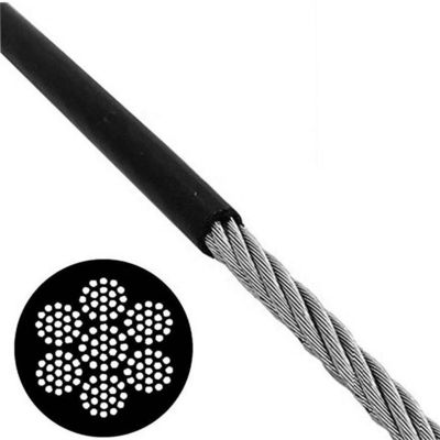 سعر جيد حبل سلك فولاذي للياقة البدنية 7x19، مطلي بمادة TPU، سلك فولاذي مرن، فولاذ مجلفن الانترنت