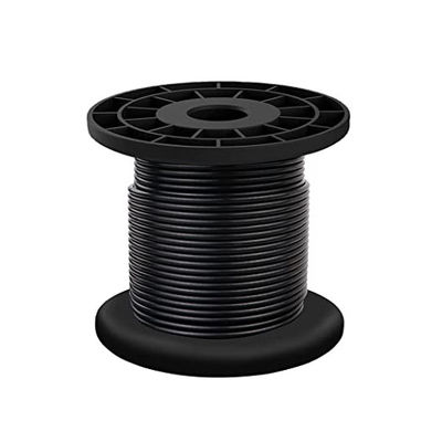 سعر جيد سلك كابل من الفولاذ المقاوم للصدأ AiSi Standard 304 مطلي بالفينيل الأسود حبل سلكي للإضاءة الخارجية الانترنت