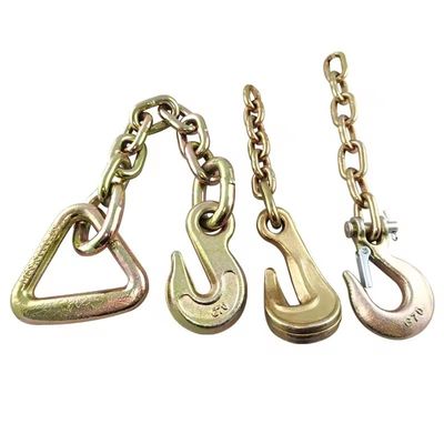 سعر جيد Yellow Zinc Plated High Strength G70 Transport Chain with Hook 20Mn2 Material الانترنت