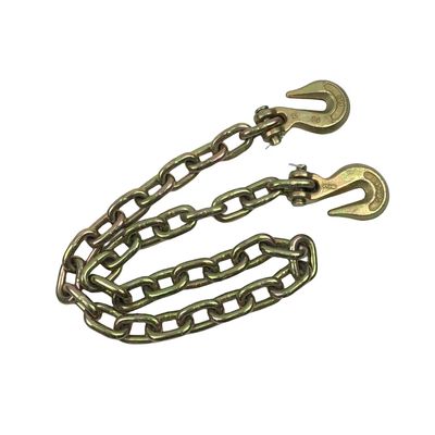سعر جيد 5/16''x 18' Yellow Zinc G70 Transport Chain With Clevis Hook for Blacken Finished الانترنت