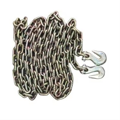 سعر جيد Structure Welded Chain Black Heavy Duty Galvanized G70 Truck Tow Chain with Grab Hooks الانترنت
