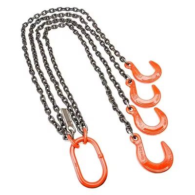سعر جيد Load Lifting Chain Sling 4 Legs Black Towing Tie Chains Rigging for Heavy Loads الانترنت