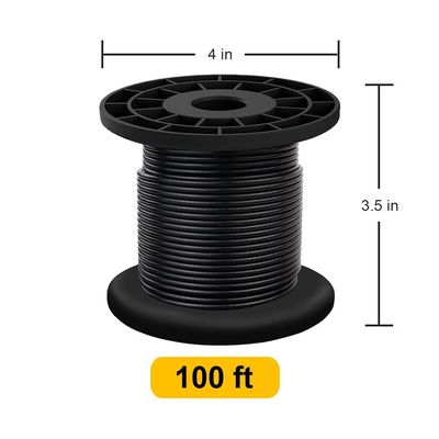 سعر جيد سلك كابل من الفولاذ المقاوم للصدأ 304 مطلي بالفينيل الأسود لأسلاك الإضاءة وسلك الملابس الانترنت