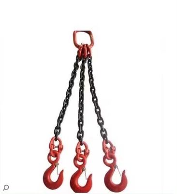 سعر جيد Versatile and Double Legs Lifting Chain Sling with Hooks 48kN Test Load Black Finish الانترنت