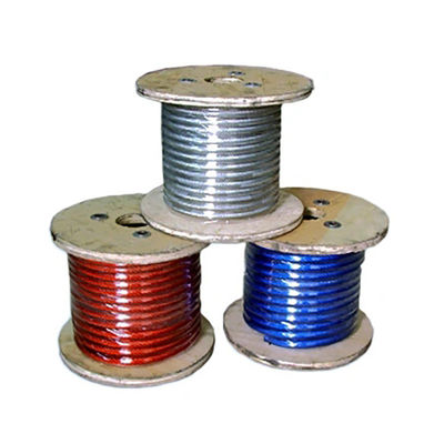 سعر جيد حبل سلك فولاذي مطلي بـ PVC/PP/PE/PA 6X7 FC/IWS مقاس 1/32'' 3/64'' 1/16'' 3/32'' 1/8'' 5/32'' 3/16'' 1/4'' 5/16'' الانترنت