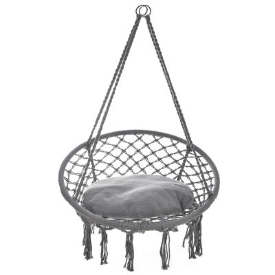 سعر جيد كرسي أرجوحة معلق للتخييم منسوج يدويًا من المكرمية، بتصميم عصري من حبال القطن الانترنت