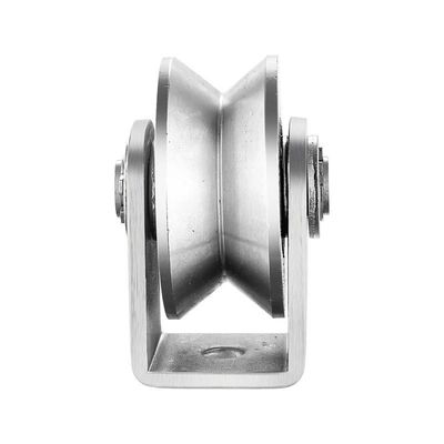 سعر جيد V-shaped Grooved Wheel Stainless Steel Grooved Wheel Heavy Rail Sliding Gate Wheel الانترنت