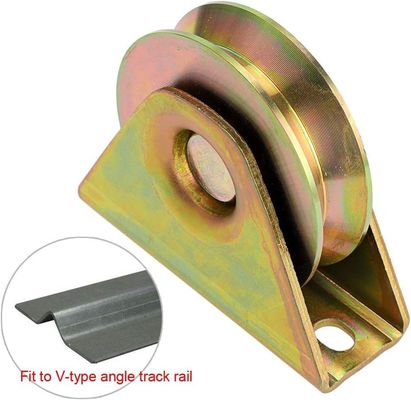 سعر جيد 50mm 60mm Diameter Sliding Gate Roller Sliding Pulley U/V/Y Groove Bearing Wheels Color Zinc Track Wheel الانترنت