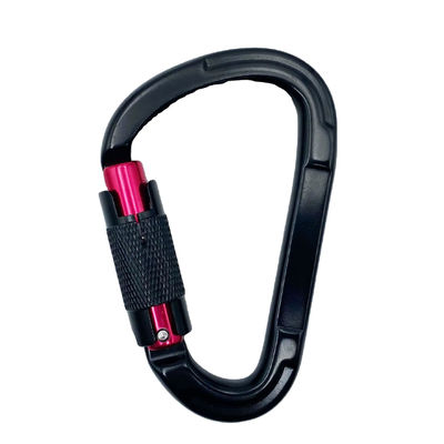 سعر جيد Customized Aluminum D-shape Screw Snap Hook Carabiner for Climbing High Strength 25kn الانترنت