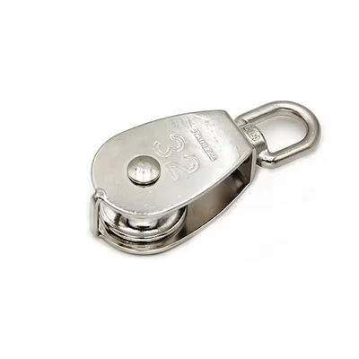 سعر جيد AISI316 Pulley Block Wire Rope Fittings Swivel Eye Pulley Block Single Sheave Rigging Hardware الانترنت