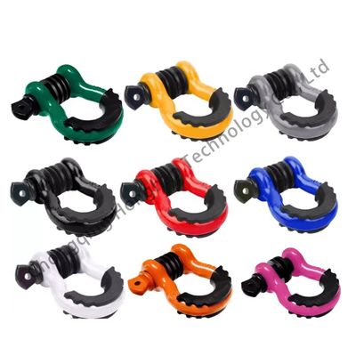 سعر جيد Heavy Duty Carbon Steel Off Road Bow Shackle with ZINC Coating and Plastic Protection الانترنت