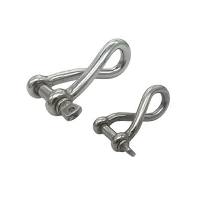 سعر جيد Customized Stainless Steel 304 / 316 Twisted Shackle With Screw Pin Non-standard الانترنت
