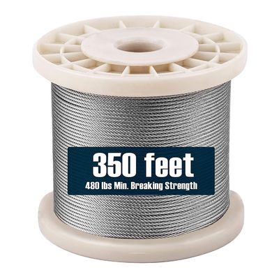 سعر جيد الدرجة الدرجة 300 سلسلة AISI 304/316 7 * 19 قطر 10mm سلك من الفولاذ المقاوم للصدأ الساطع / المقوى لرفع الانترنت