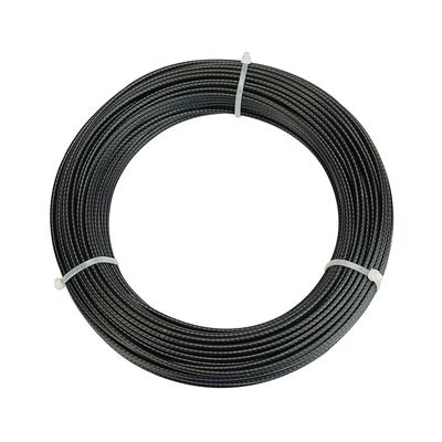 سعر جيد PP/PE/PU/PVC/PA/Nylon 1.2-1.8mm Black Polypropylene Coated Steel Wire Rope 7x7 Tolerance ±1% With Si Content % 0.1 الانترنت