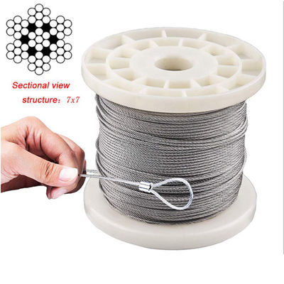 سعر جيد 7*7 Construction Stainless Steel Wire Cable AISI 201/304/316 Non-Alloy Grade Material الانترنت