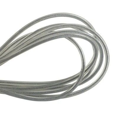 سعر جيد كابل الفولاذ المقاوم للصدأ ملفوف بالألوان الشفافة PP 0.8mm 1x19 حبل الستار للفولاذ الكربوني الأحمر غير السبائك الانترنت