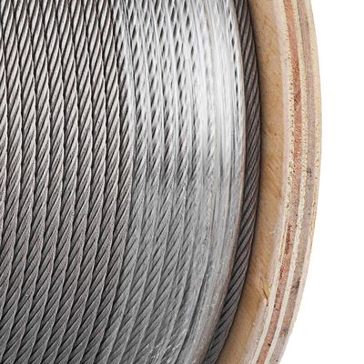 سعر جيد 100m/328ft الطول 7x7 القلب القائم غير المقوى الصف الكرتون الفولاذ 1/16 سلك الحبل 304 سلك الفولاذ المقاوم للصدأ سلك للطائرات الانترنت