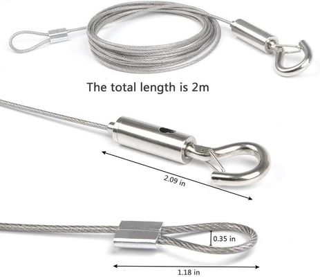 سعر جيد غير السبائك 5/32 7x19 سلك طائرات مصقول حبل 500 قدم ريل لرفع الانترنت