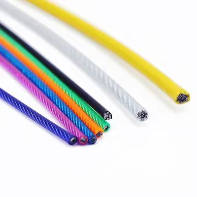 سعر جيد 7*7 البناء PVC مغلف حبل سلك الفولاذ المغلف 3.0mm عالية الكربون الملونة مع خدمات المعالجة الأخرى الانترنت