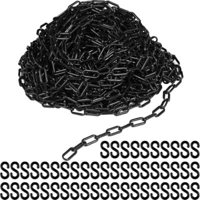 سعر جيد سلاسل بلاستيكية مقاومة للأجواء سلاسل الحواجز السلاسل الخفيفة الوزن سلاسل السلامة لمكافحة الحشود خط الطابور موقف السيارات الزخرفة طريق القيادة (أسود) الانترنت