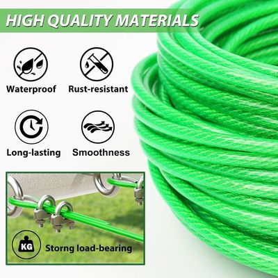 سعر جيد Carbon Steel Vinyl Coated Steel Cable 7x7 / 7x19 3 16 Stainless Cable For Construction الانترنت