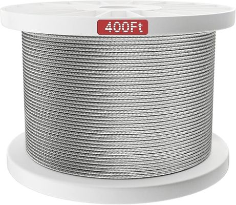 سعر جيد 500FT Aircraft Steel Wire Rope SS Cable 7x7 For Deck Railing Kits Hardware 1/8
