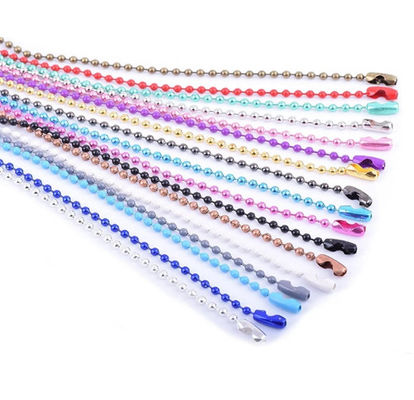 سعر جيد سلاسل مفاتيح فولاذية ملونة مخصصة ، سلسلة كرات حبة الكلاب الانترنت