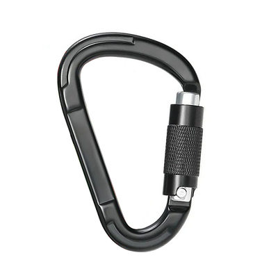 سعر جيد مصنع بيع بالجملة القفل الآلي 25kN سبائك الألومنيوم D-شكل Snap Hook Carabiner للتسلق الانترنت