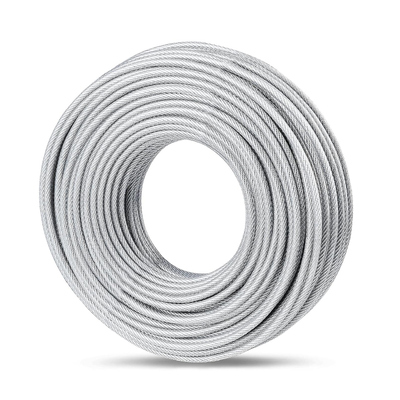 سعر جيد حبل سلكي من الفولاذ المقاوم للصدأ مطلي بـ PVC مقاس 1x7 7x7 1x19 7x19 شديد التحمل للإنشاءات، فولاذ التشكيل على البارد، معيار AiSi الانترنت