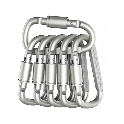سعر جيد شعار محفور بالليزر حسب الطلب شكل D Snap Hook Carabiner Clip Hooks للاكسسوارات الخارجية الانترنت